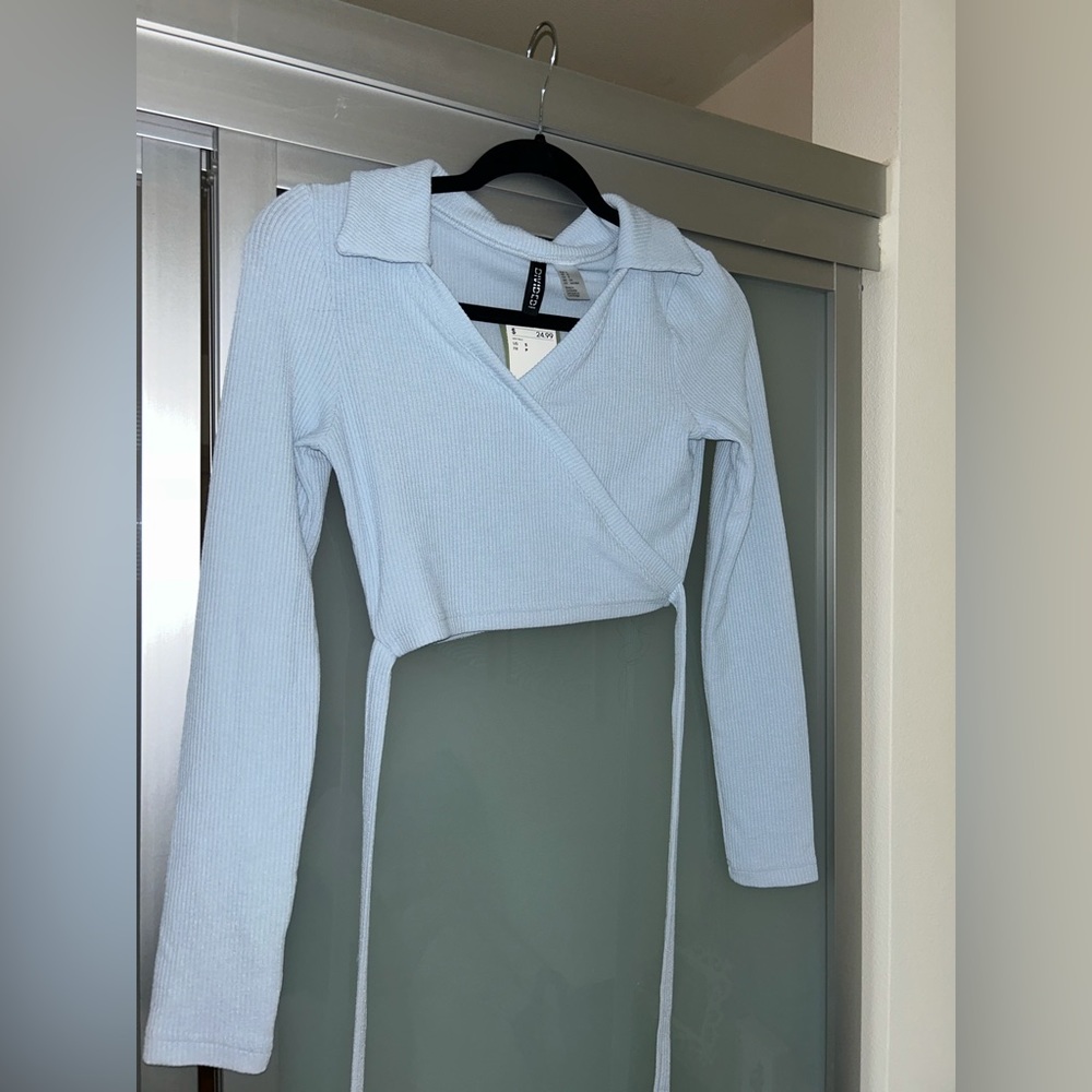 Long sleeve crop top with waist tie - H&M/Divided